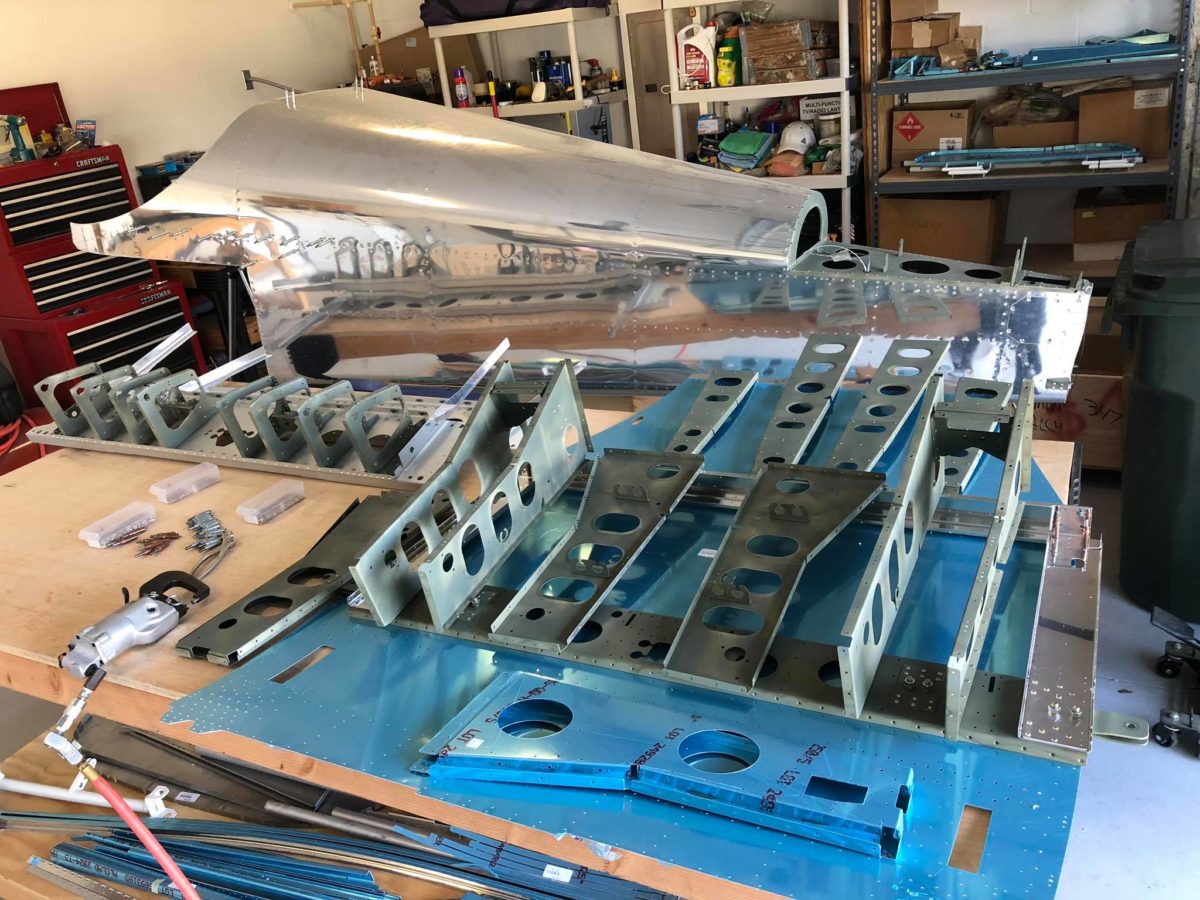 Fuselage, ribs, skins underway