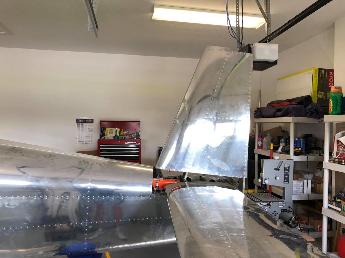 Fuselage, empennage, elevator, vertical stabilizer, rudder component installation